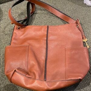 Fossil Brown Leather Crossbody Bag